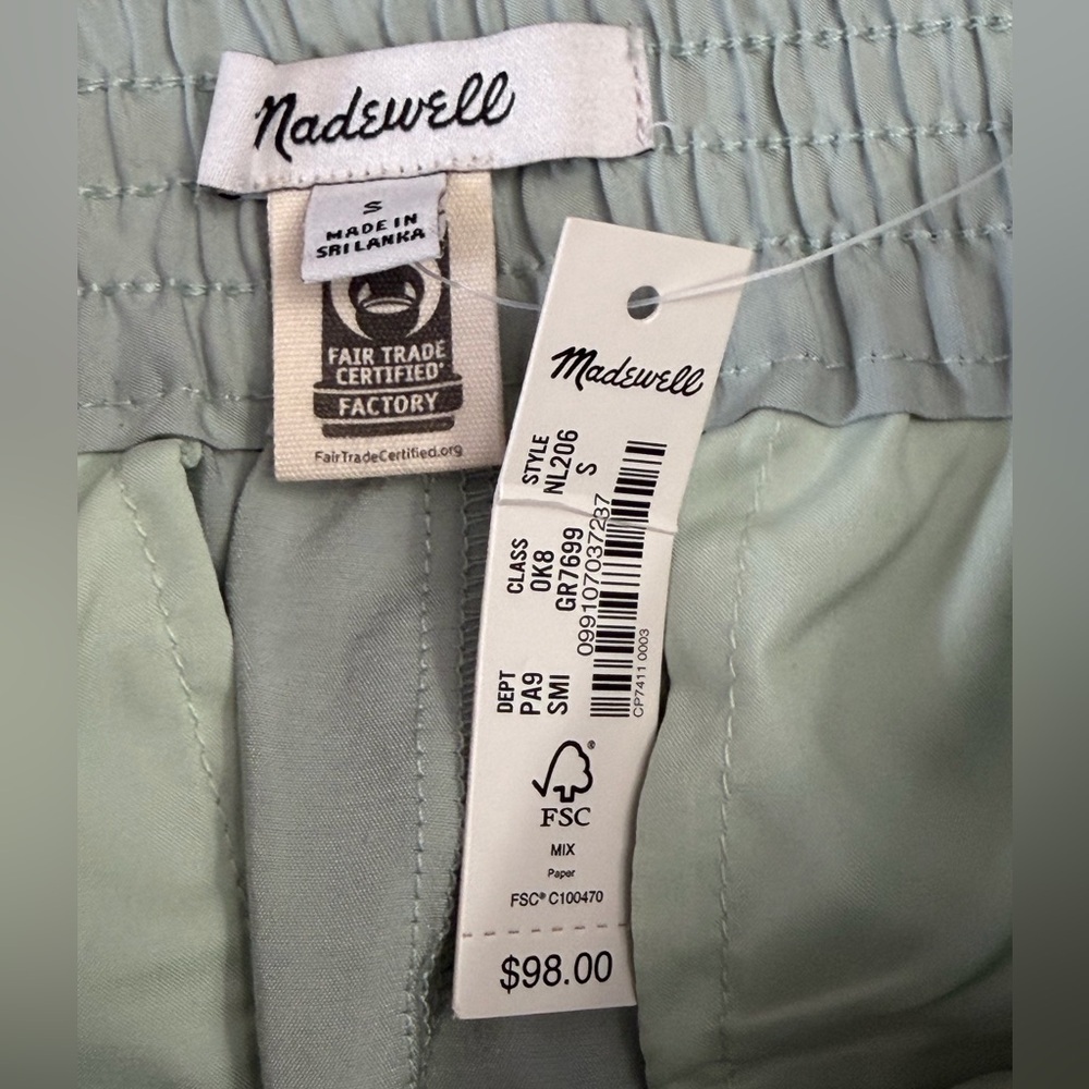 NWT Madewell The Carley Wide Leg Pant In Soft Drape Small Color Light Pale Green - Picture 8 of 8